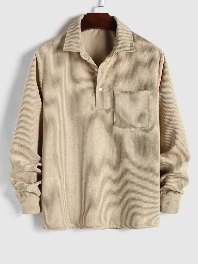 Adrien - Pull Velours Côtelé Tissu Élégant Homme