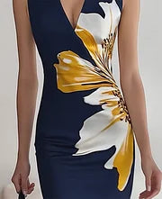 Robe Midi Femme Cintrée Fleurie - Sarah