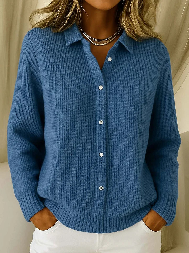 Caroline - Cardigan Élégant Maille Gaufrée