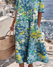 Louise - Robe Lin d'Été Fleurie