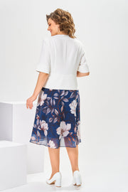 Florence - Robe Mi-Longue Femme Élégante Fleurie