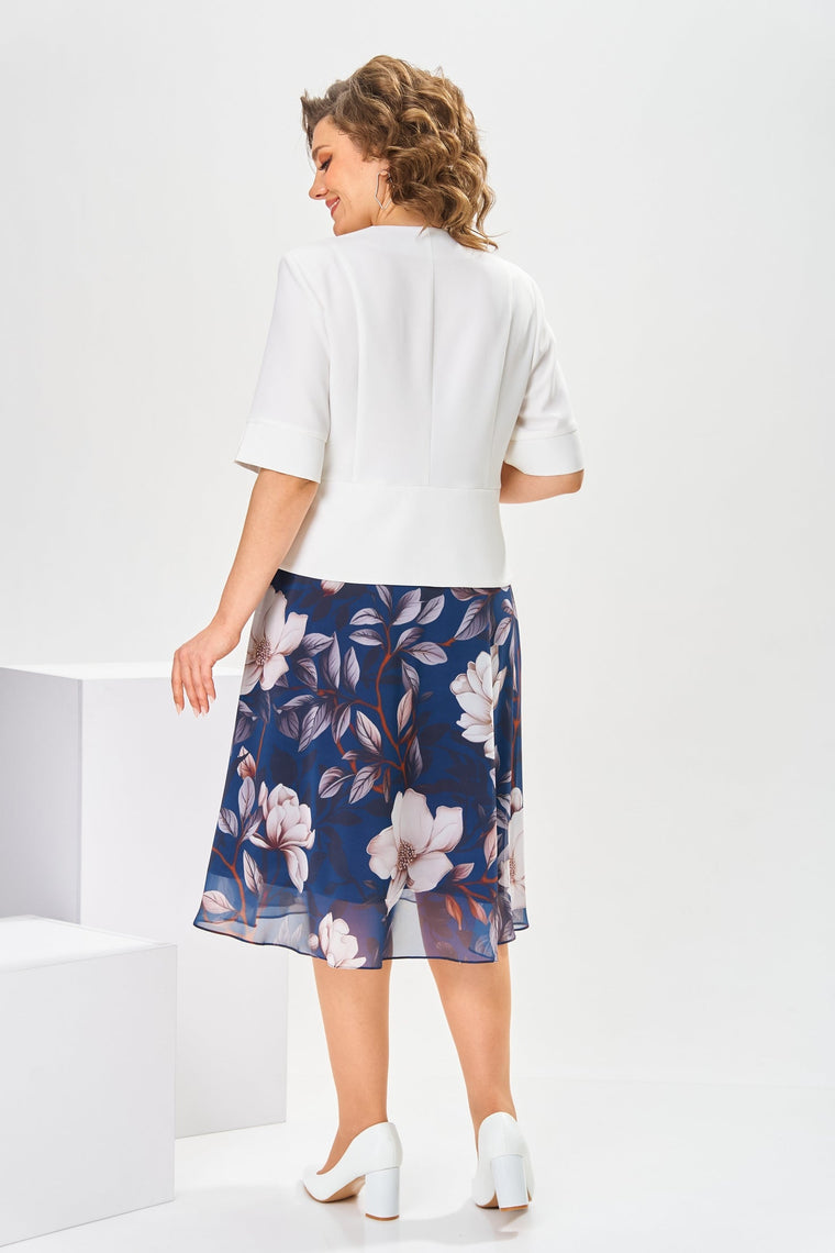 Florence - Robe Mi-Longue Femme Élégante Fleurie
