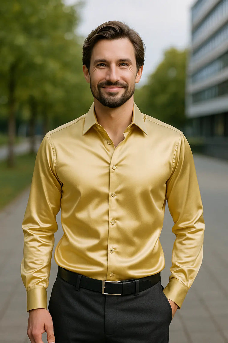Matteo - Chemise Satinée Élégante Homme