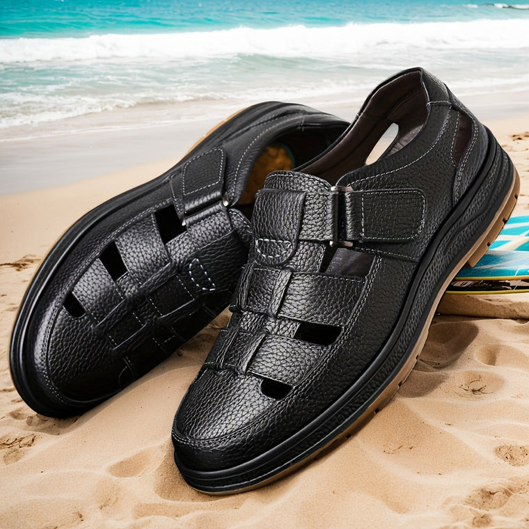 Bruno - Sandales Cuir Confortables Homme