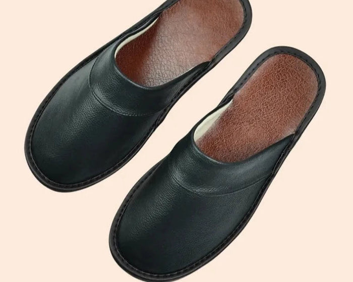 Milo - Chaussons Cuir Confortables Homme