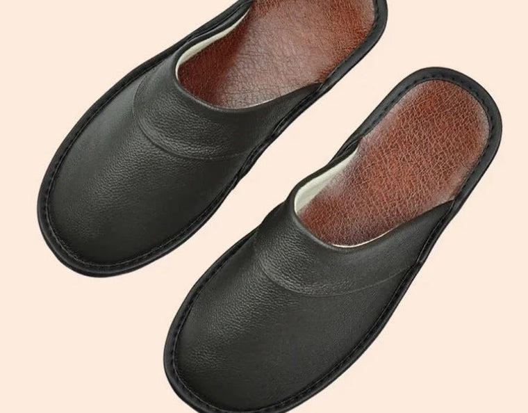 Milo - Chaussons Cuir Confortables Homme
