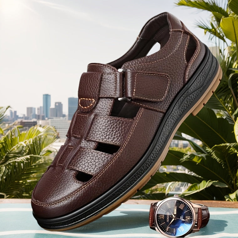 Bruno - Sandales Cuir Confortables Homme