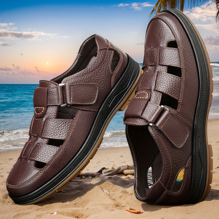 Bruno - Sandales Cuir Confortables Homme