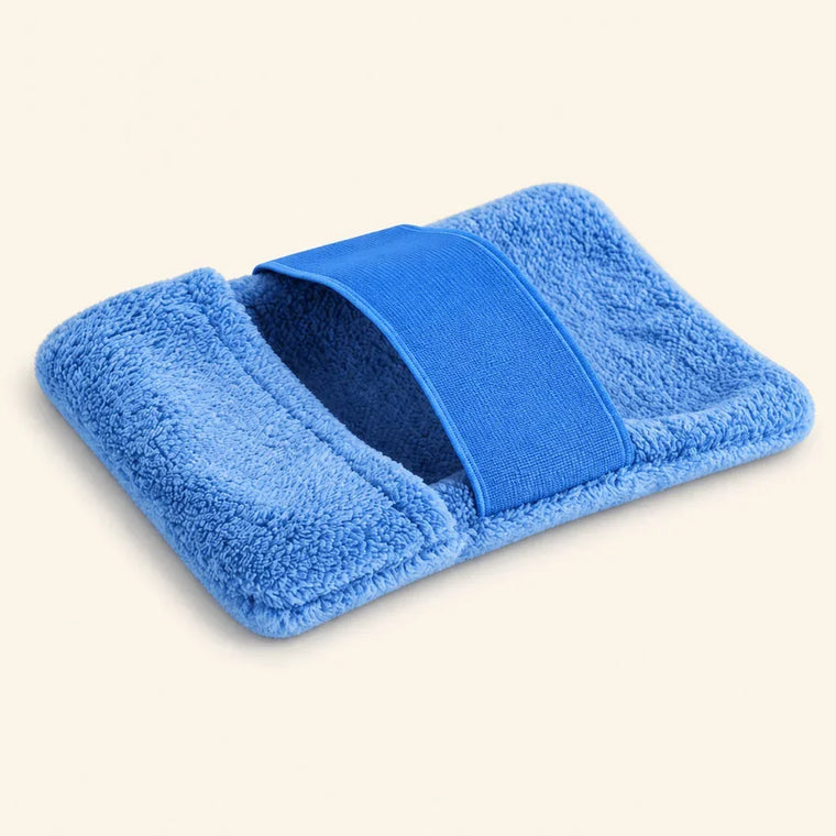 Gant nettoyant bleu en microfibre