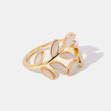 Bague Motif Feuille d'Or — Doumira