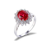 Bague Halo en Rubis Classique — Doumira