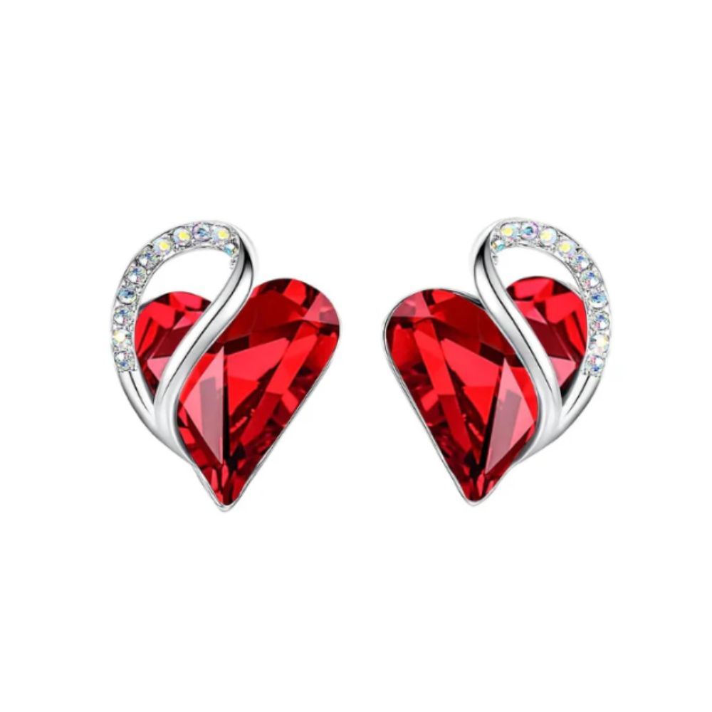 Boucles d'oreilles en rubis cœur infini — Doumira