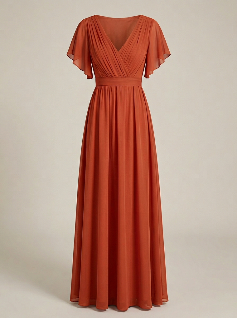 Robe Longue Femme En Mousseline À Volants - Eulalie