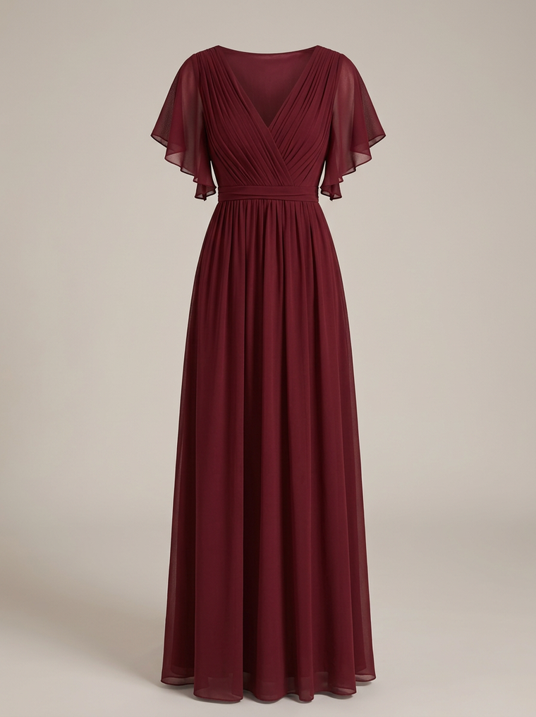 Robe Longue Femme En Mousseline À Volants - Eulalie