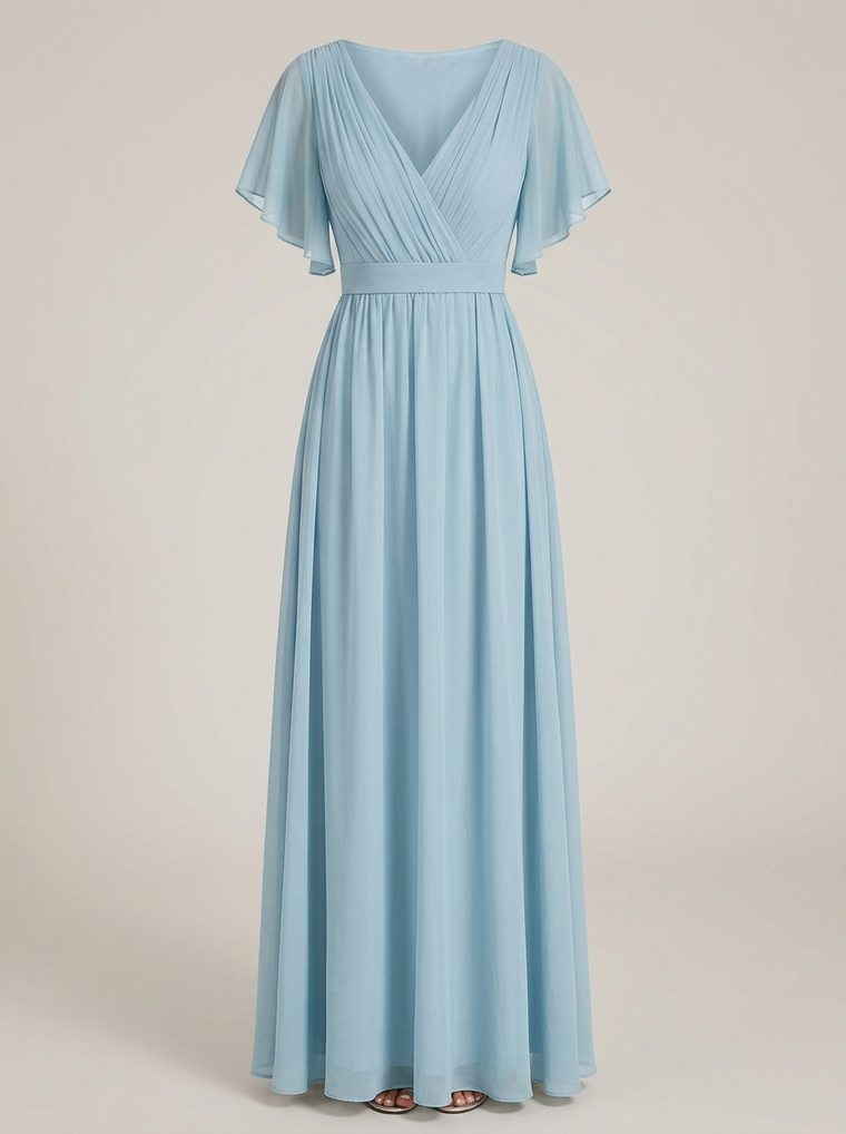 Robe Longue Femme En Mousseline À Volants - Eulalie