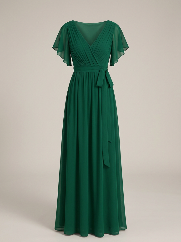 Robe Longue Femme En Mousseline À Volants - Eulalie