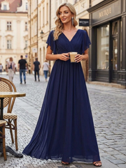 Robe Longue Femme En Mousseline À Volants - Eulalie