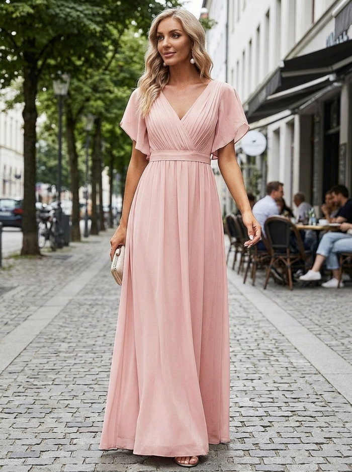 Robe Longue Femme En Mousseline À Volants - Eulalie