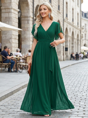 Robe Longue Femme En Mousseline À Volants - Eulalie