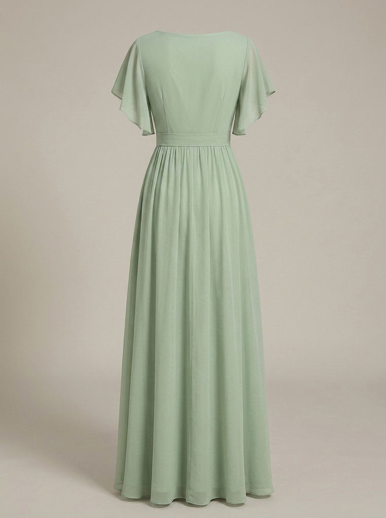 Robe Longue Femme En Mousseline À Volants - Eulalie