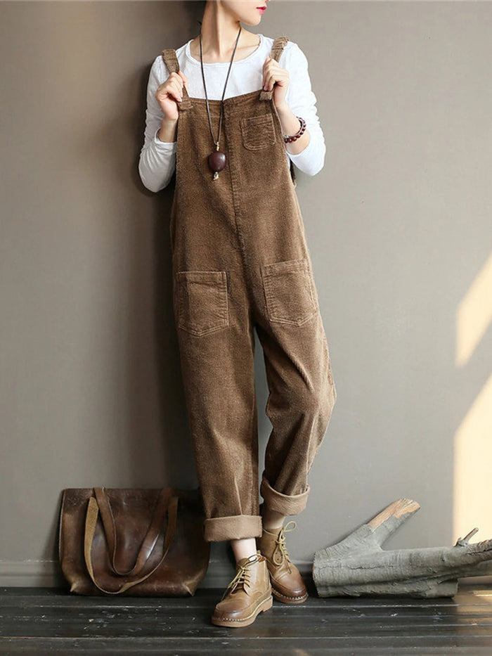 Armance - Combinaison En Velours Vintage Avec Jambes Larges