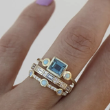 Océan - Ensemble de Bagues en Cristal Vintage Bleu — Doumira