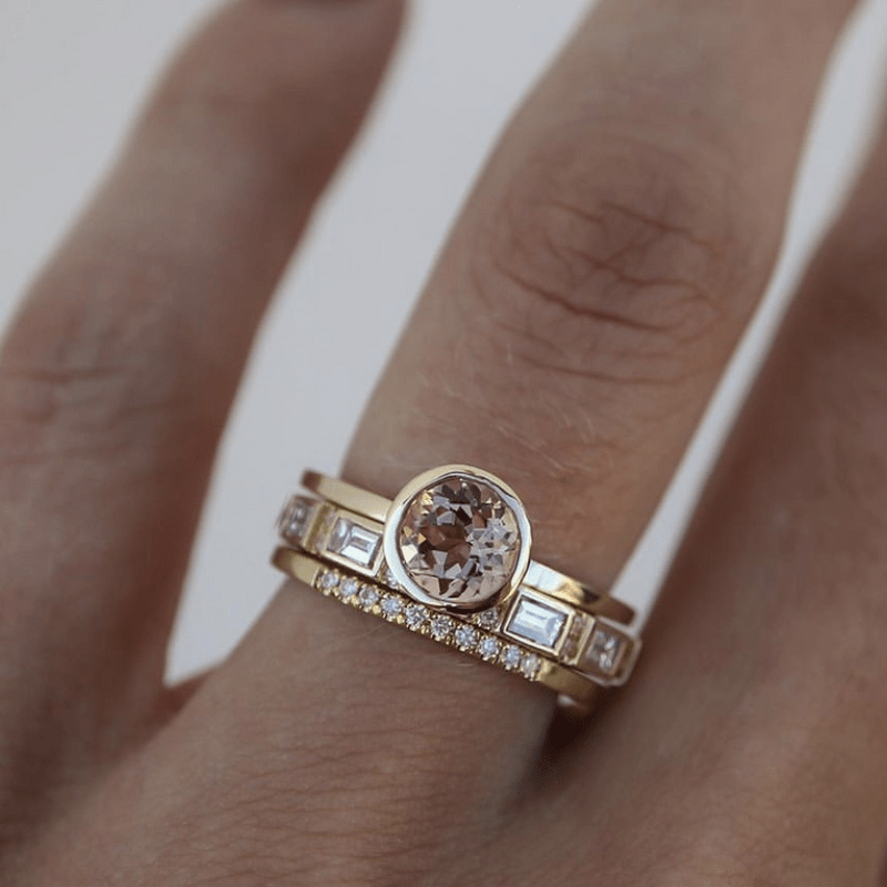 Bague Solitaire avec Monture en Or — Doumira