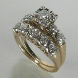 Bague Vintage en Or Pailleté — Doumira