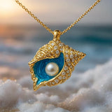Collier en Coquillage Perlé Rayonnant | Or — Doumira