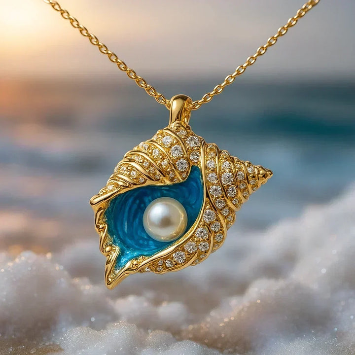 Collier en Coquillage Perlé Rayonnant | Or — Doumira