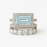 Ensemble de Bagues en Verre Turquoise Argent Vintage — Doumira