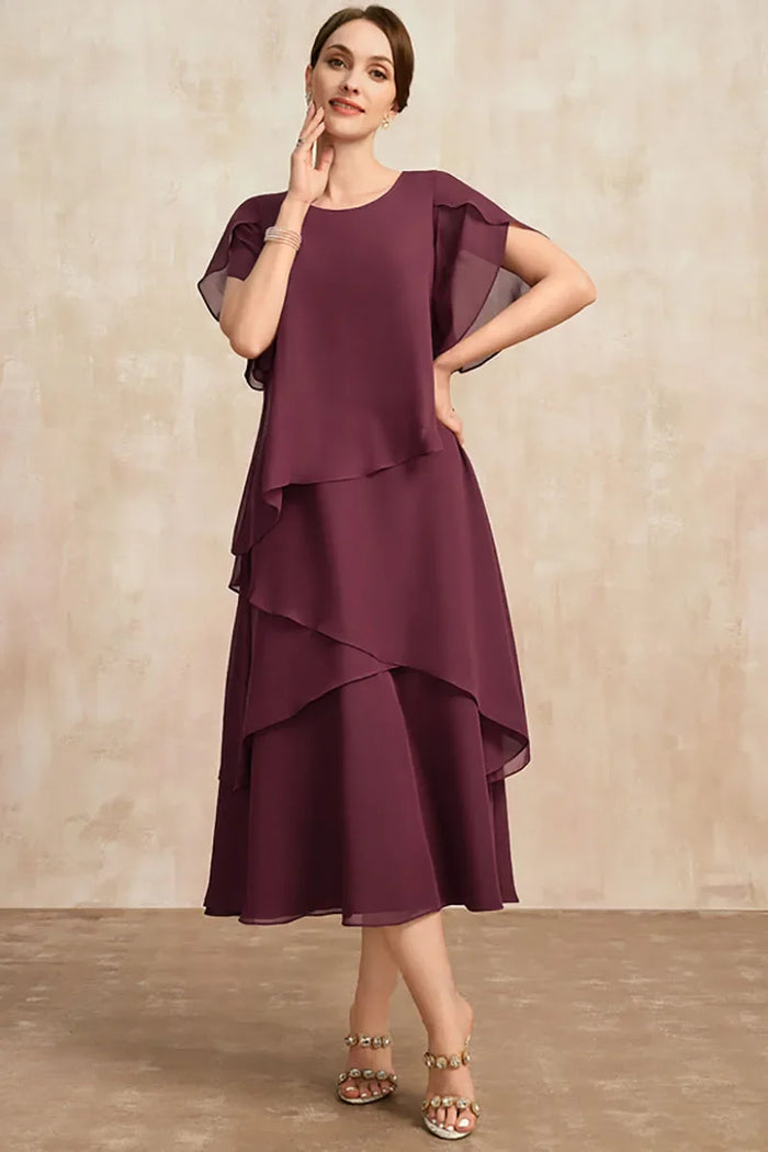 Virginie - Robe Midi en Mousseline à Volants