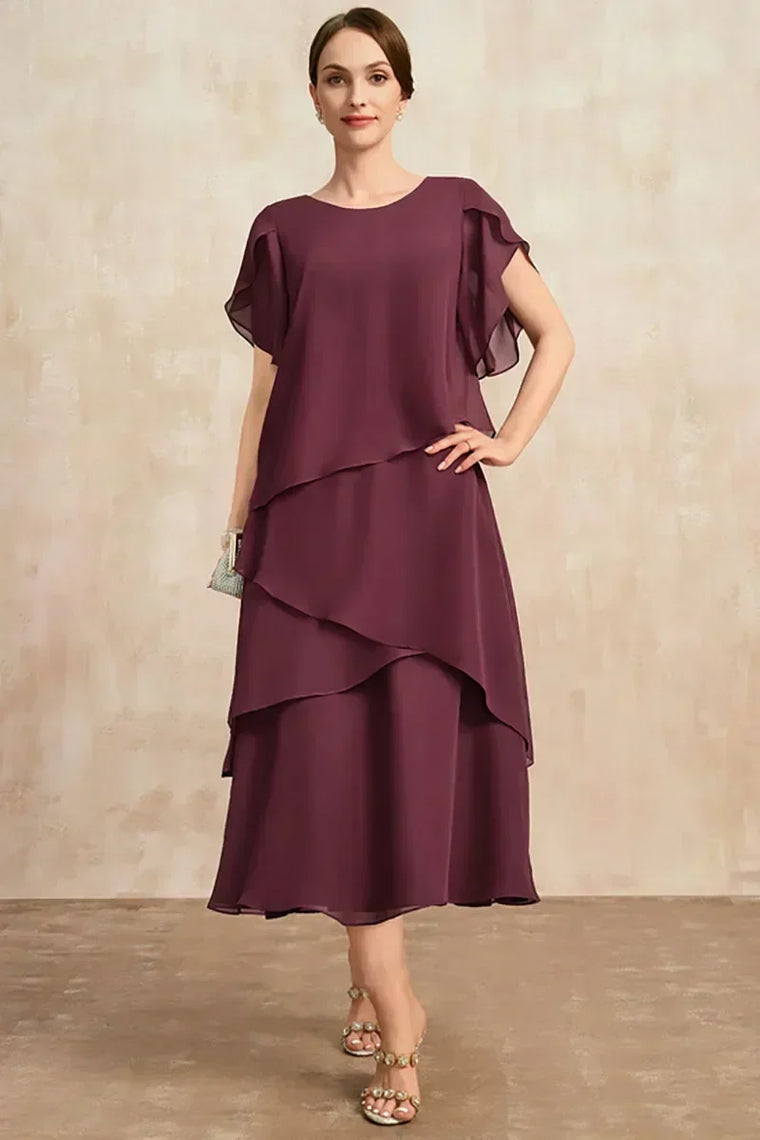 Virginie - Robe Midi en Mousseline à Volants