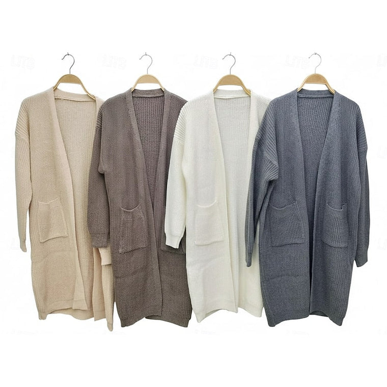 Aurélie - Cardigan Élégant Long Grosse Maille