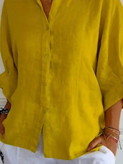 Stéphanie - Chemise en Lin Légère Boutonnée Femme