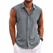 Olivier - Débardeur Chemise Lin Léger Homme