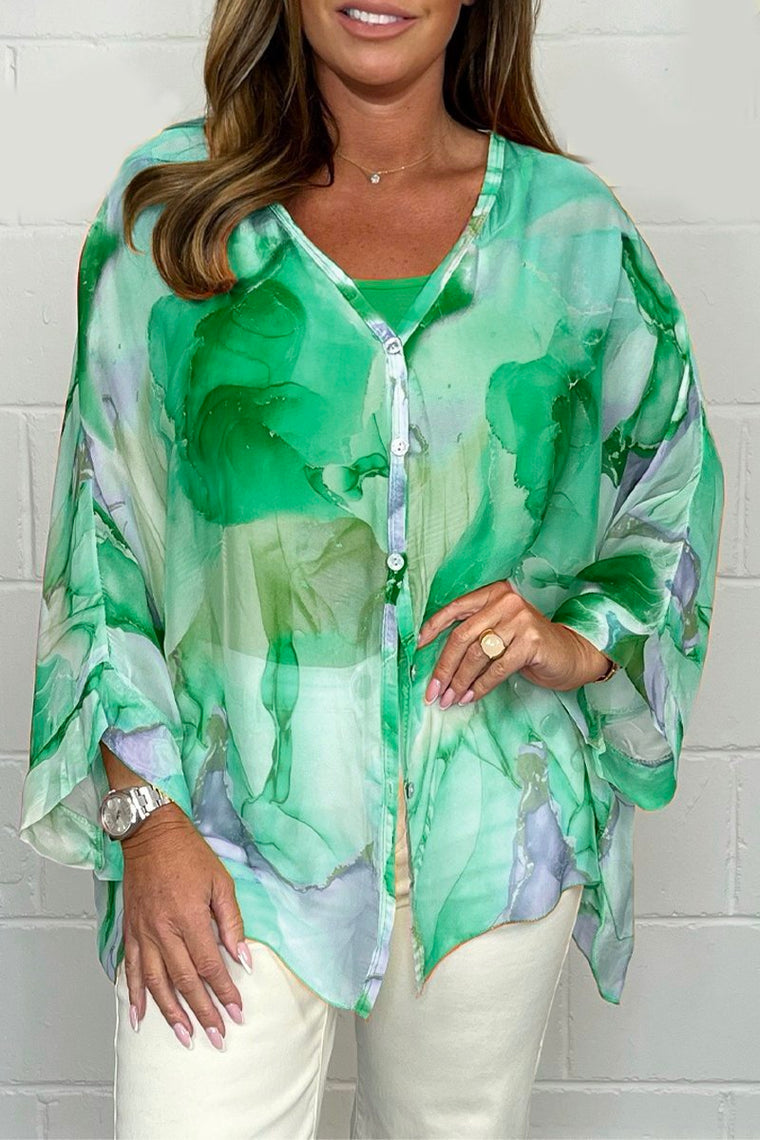 Chemise Femme Imprimée Manches Longues Oversize - Romy