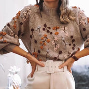 Céline - Pull Féminin Brodé Fleuri