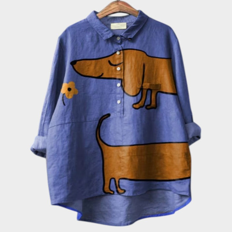 Charlotte - Blouse Lin Tendance Imprimée Femme