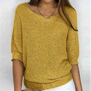 Nathalie - Pull Flatteur Maille Fine Col Bateau