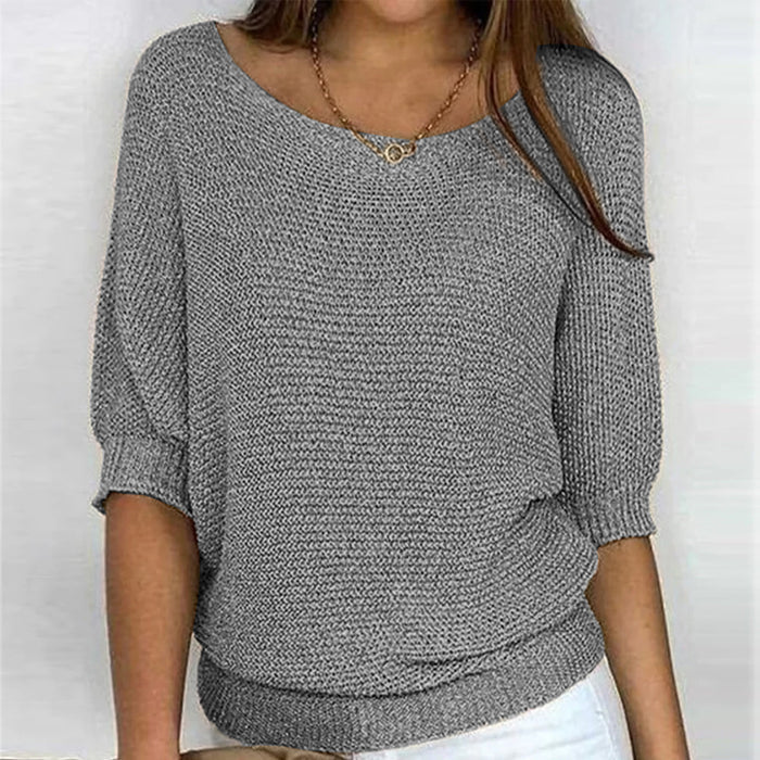 Nathalie - Pull Flatteur Maille Fine Col Bateau