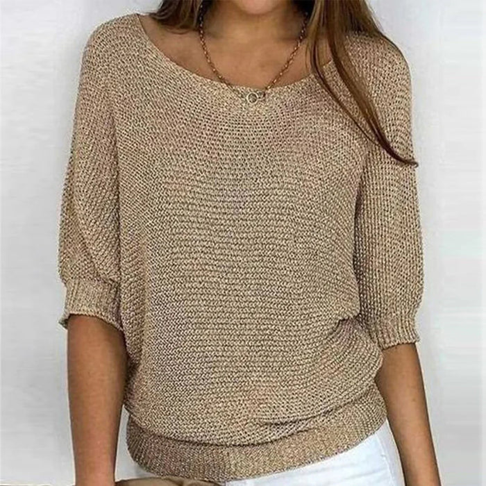 Nathalie - Pull Flatteur Maille Fine Col Bateau