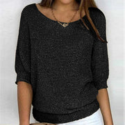 Nathalie - Pull Flatteur Maille Fine Col Bateau