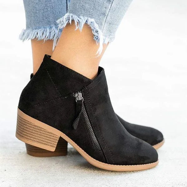 Laura - Bottines Daim Casual Femme