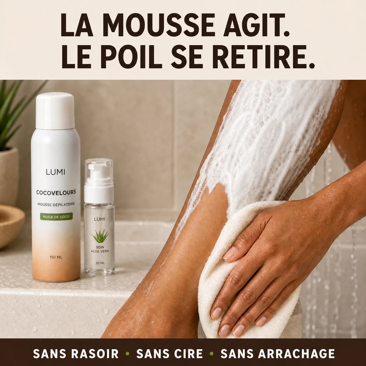 Lumi CocoVelours™ – Mousse dépilatoire sans rasoir