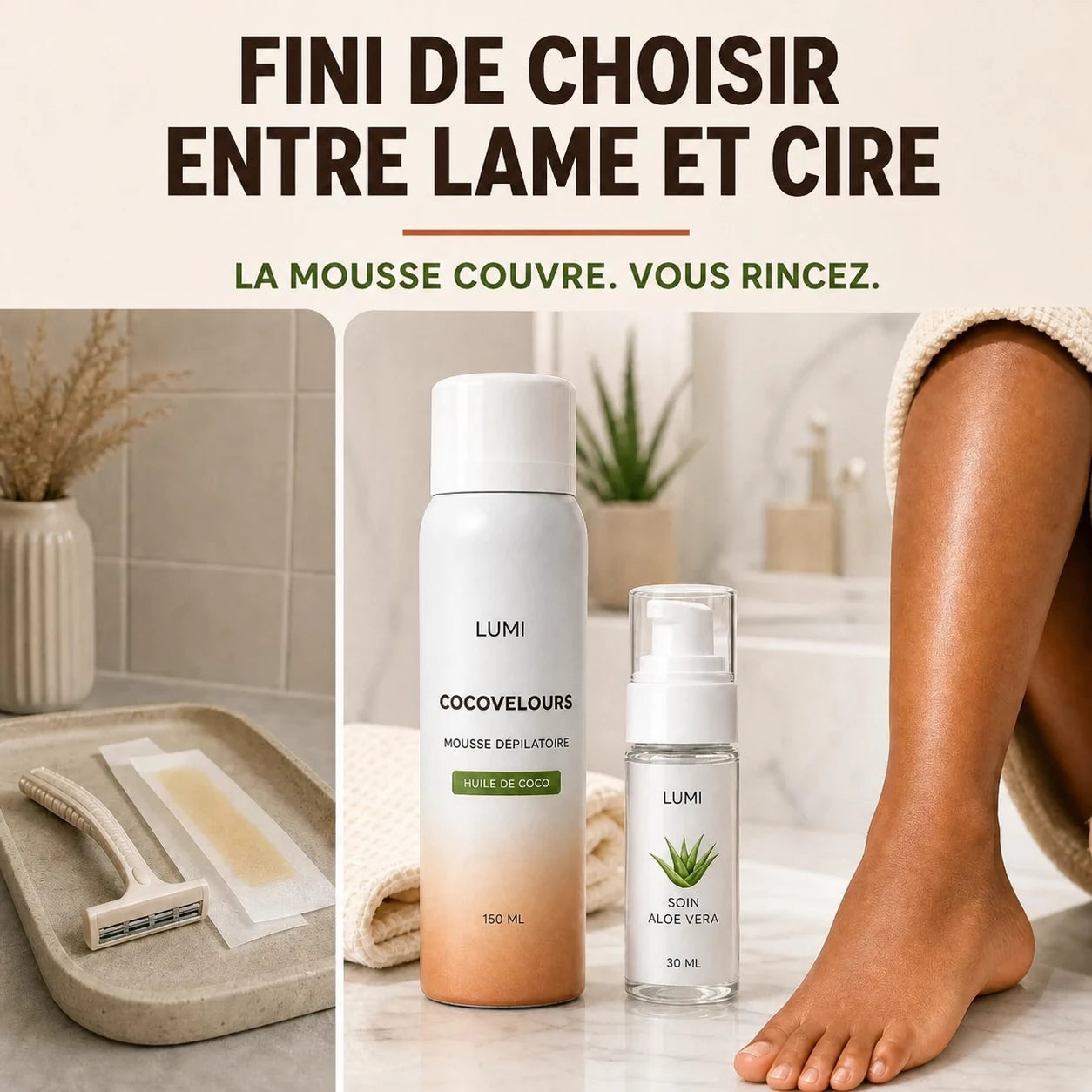 Lumi CocoVelours™ – Mousse dépilatoire sans rasoir