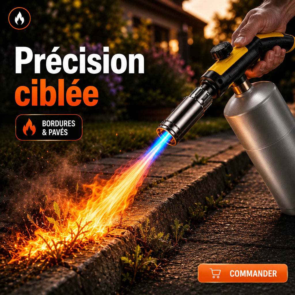 Chalumeau propane 1800 °C – flamme réglable et verrouillage de sécurité