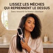 LumiBrush sur cheveux texturés avec une section visiblement plus nette