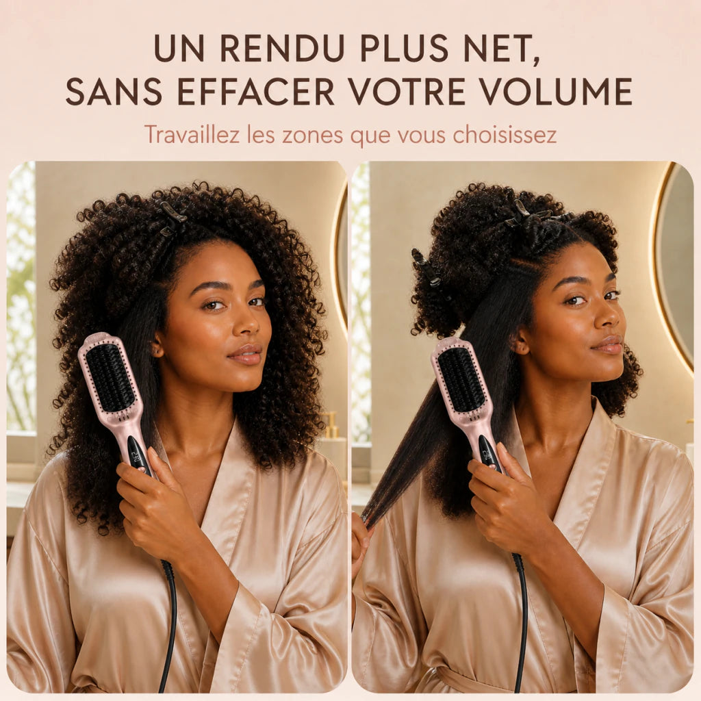 Rendu plus net sur une section de cheveux texturés sans effacer le volume