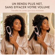 Rendu plus net sur une section de cheveux texturés sans effacer le volume